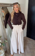 Yasmin ruffle diamanté top (Size 8-18)