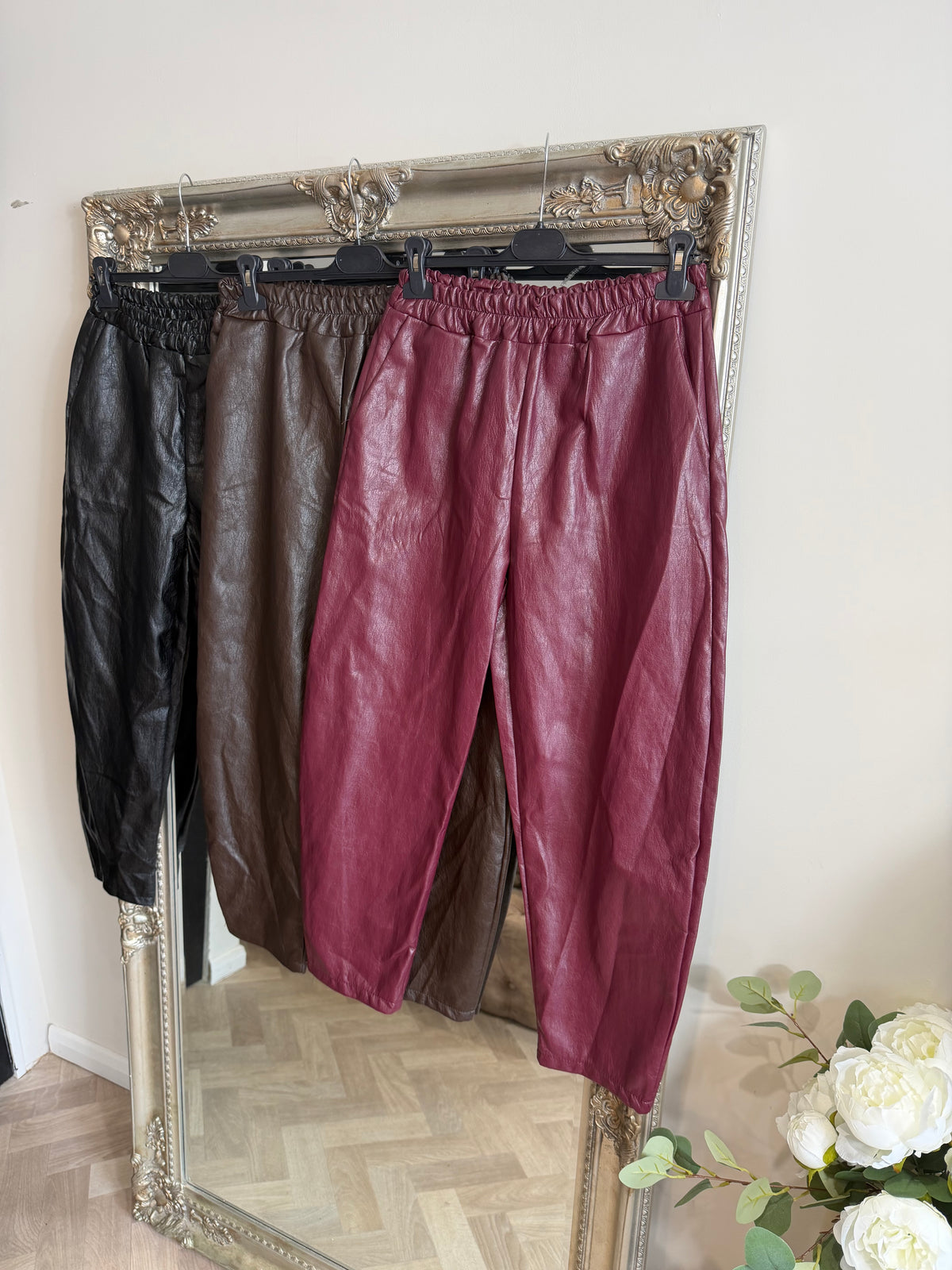 Pu leather ballon trousers (Size 8-16)