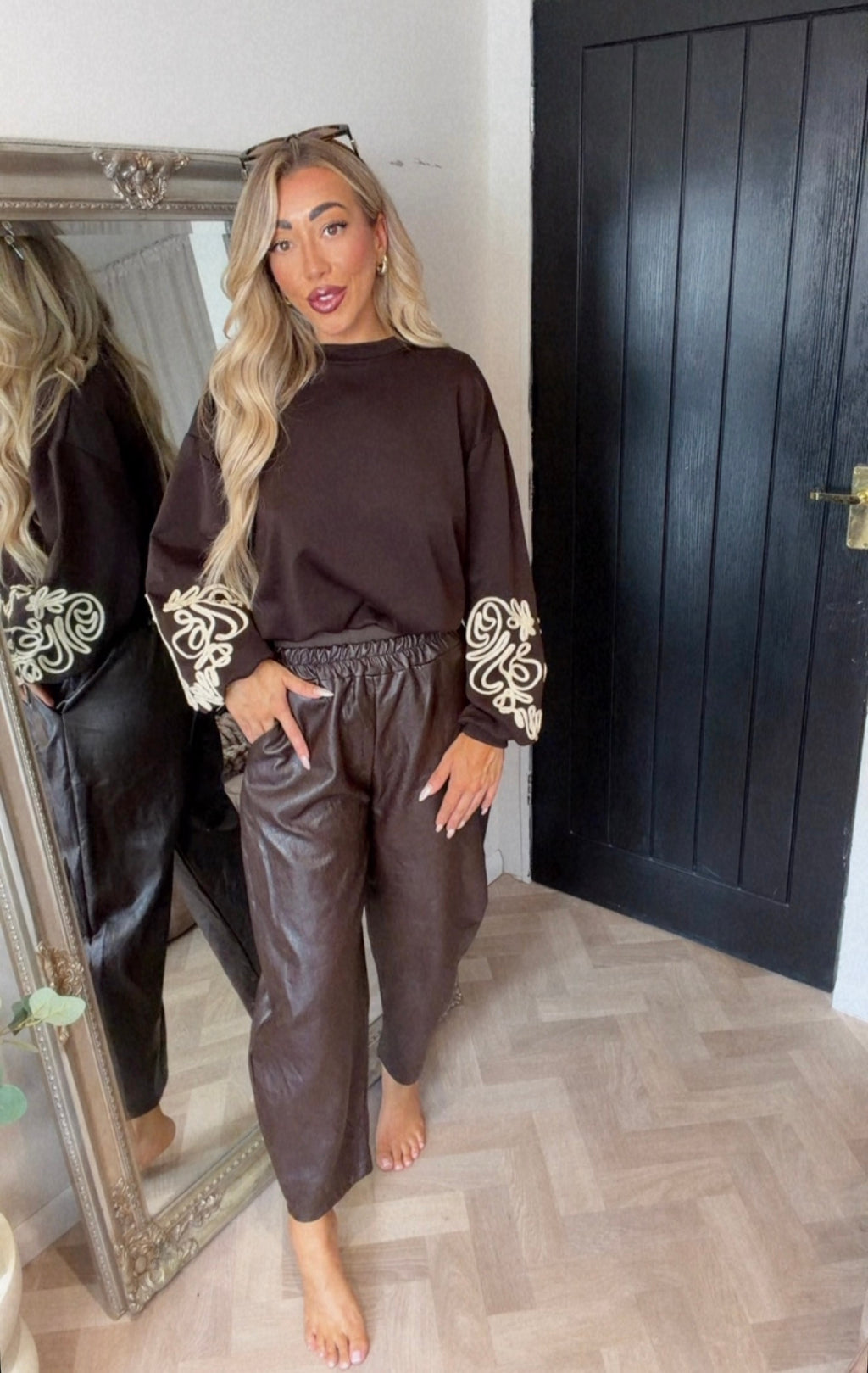 Pu leather ballon trousers (Size 8-16)