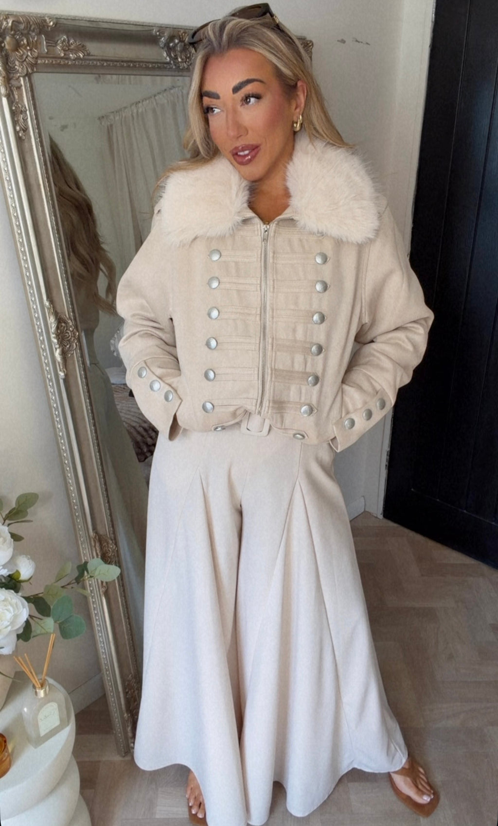 Military fur jacket (size 8-12)
