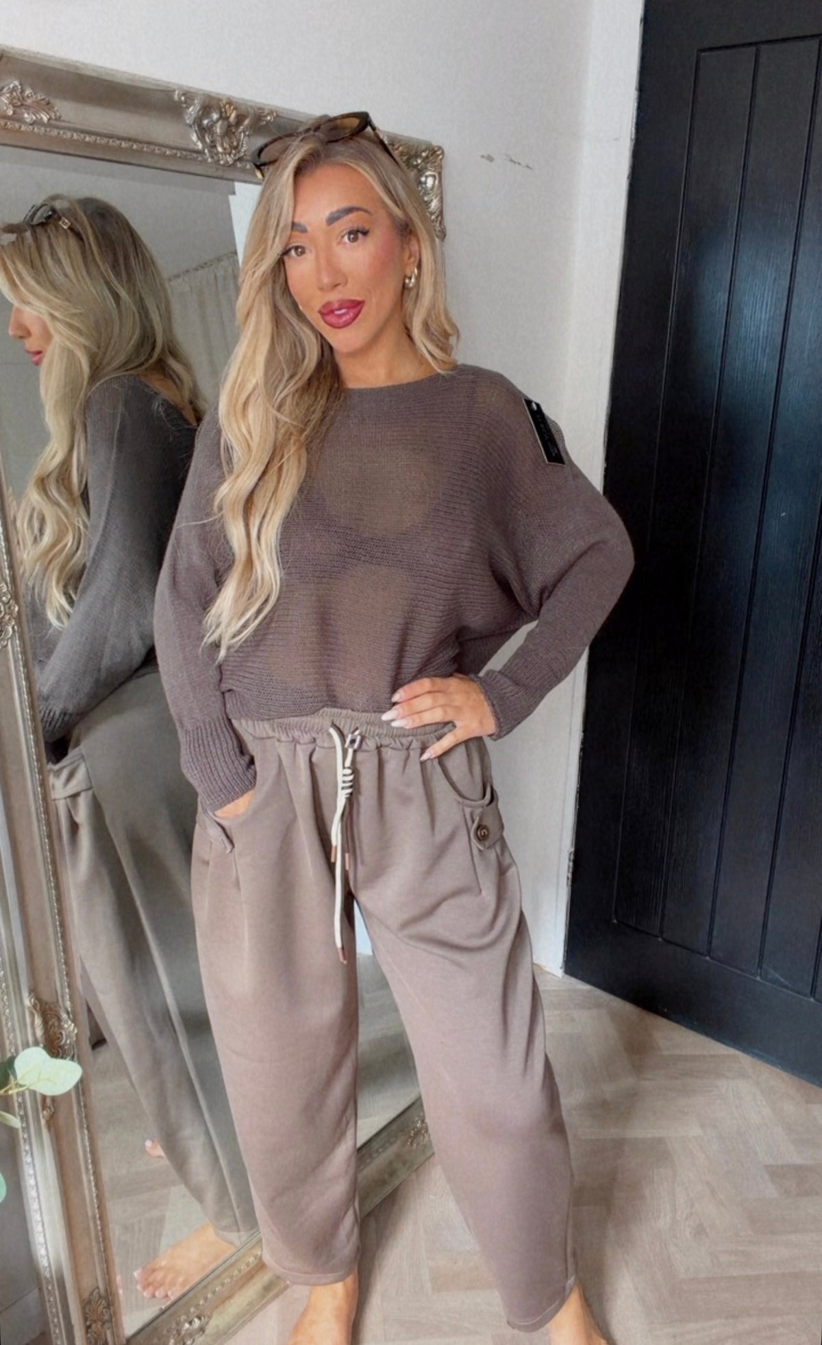 Chocolate Thin knit lightweight jumper (size 8-16)