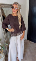 Fiona button lace jumper (Size 8-16)