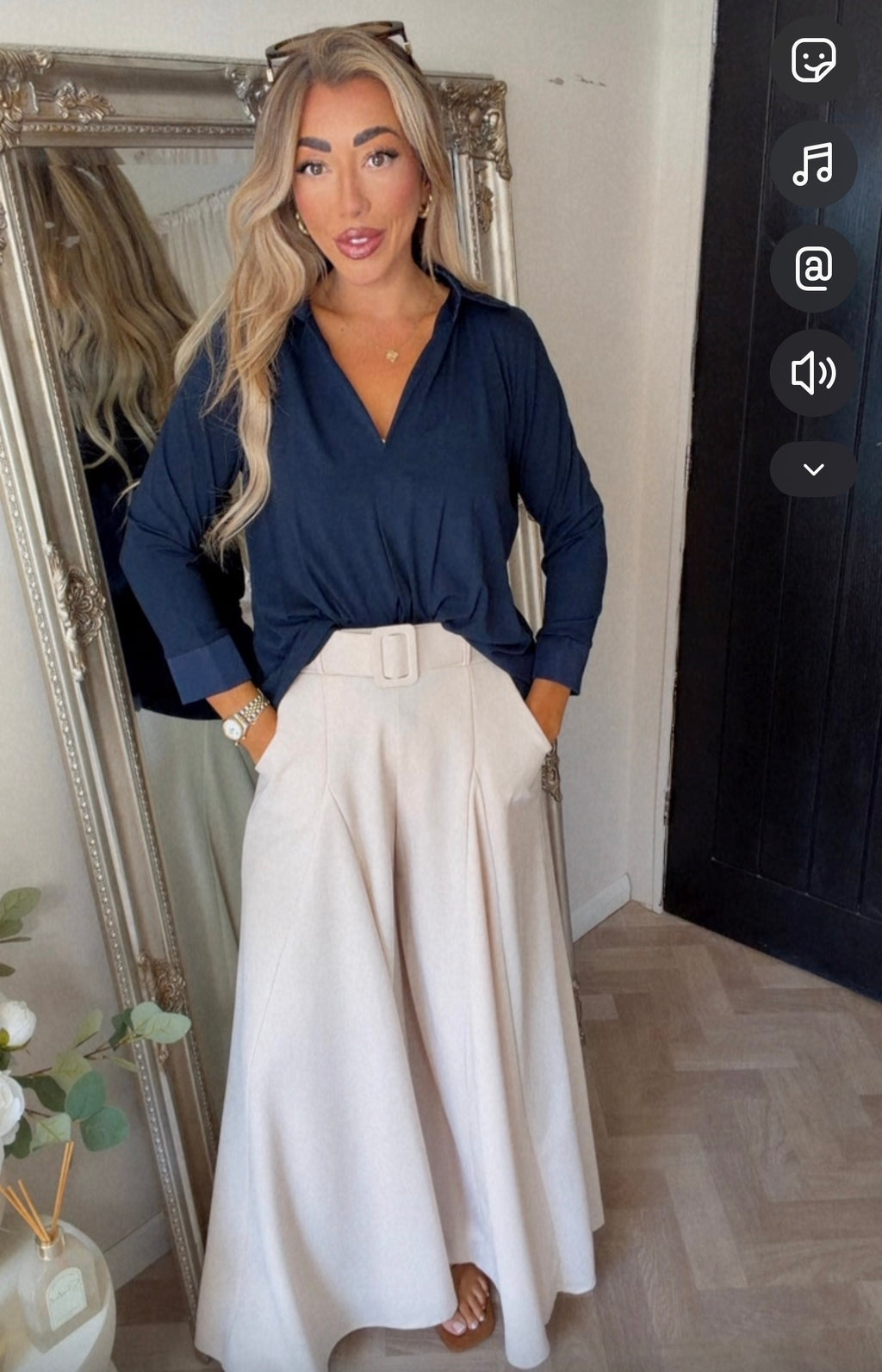 Satin collar basic top (size 8-20)