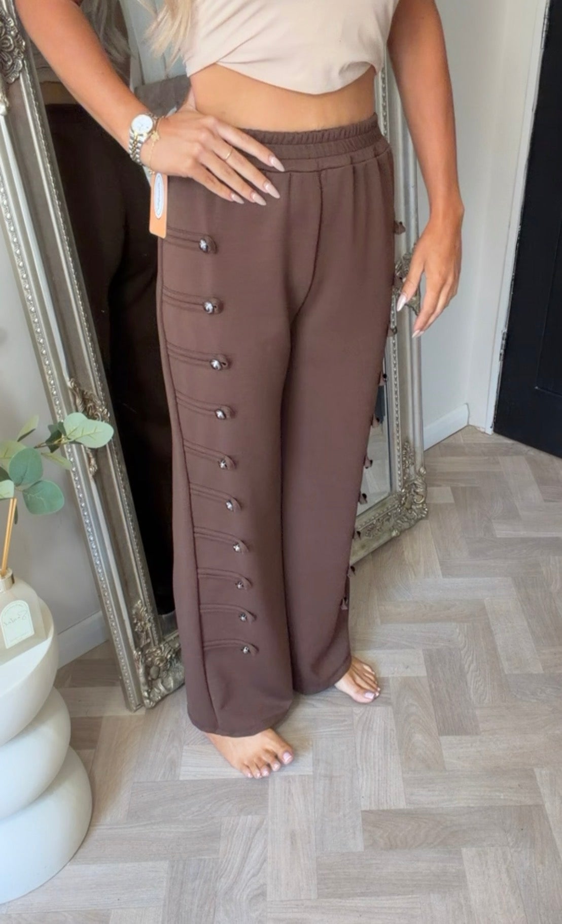 Brown wide leg military joggers (size 8-18)