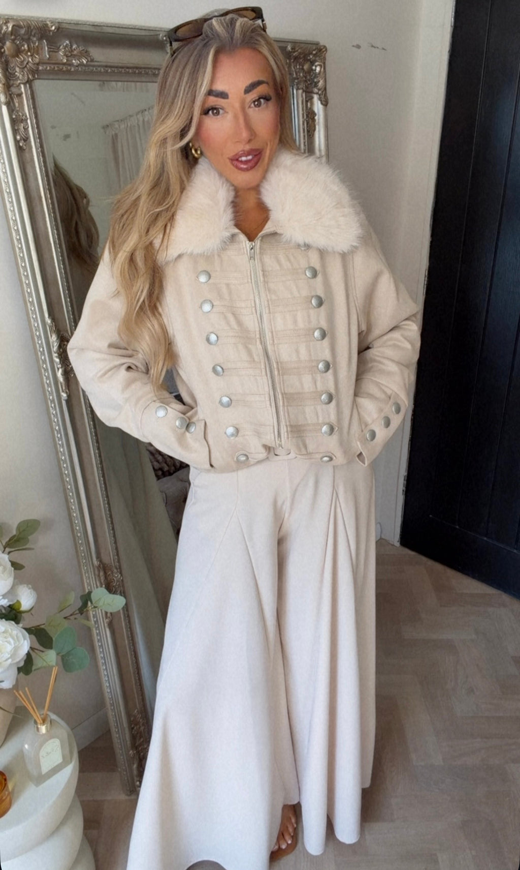 Military fur jacket (size 8-12)