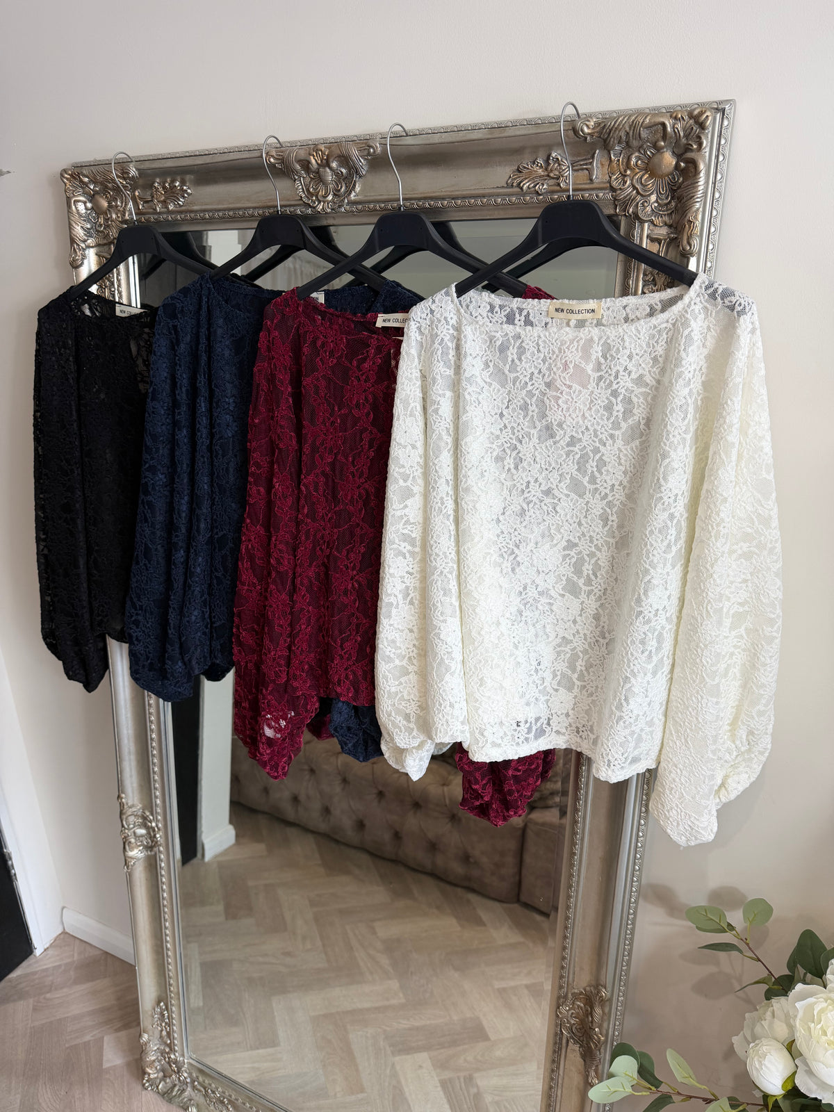 Lace balloon sleeve tops (size 8-20)