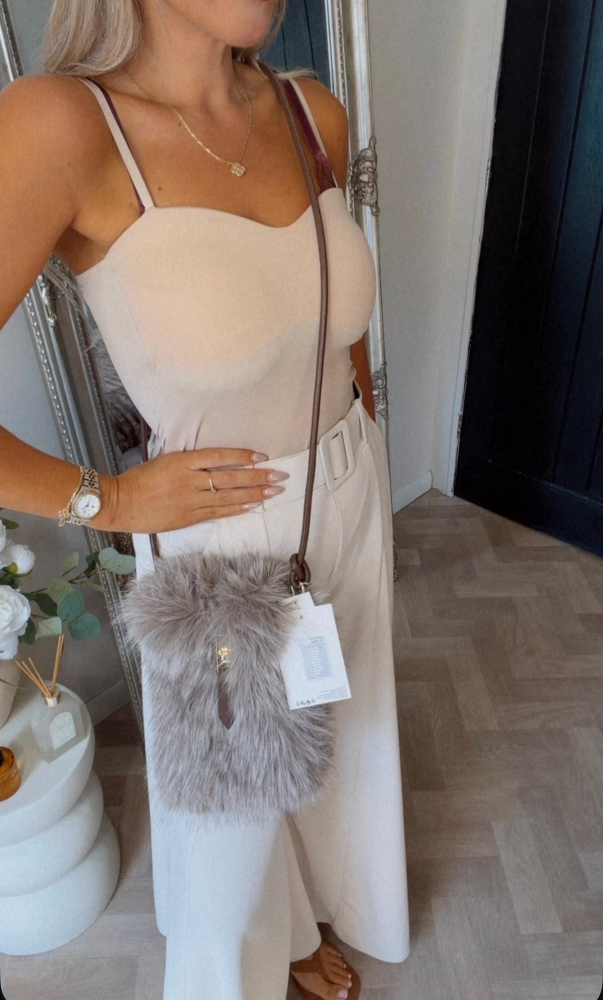 Fur bag small cross body