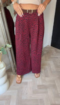 Belted leopard viscous trousers (size 8-20)